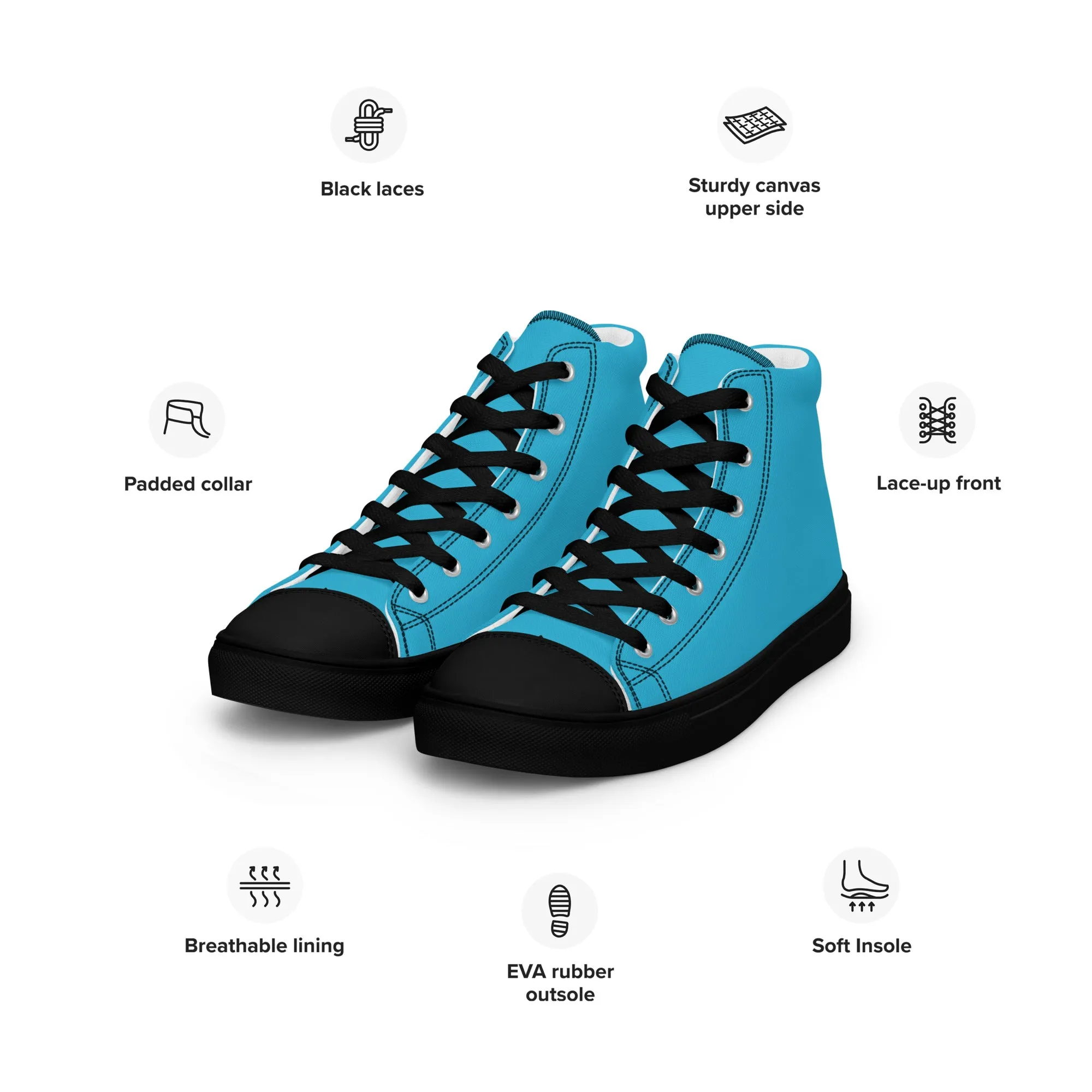 Men’s Aqua Blue High Top Shoes