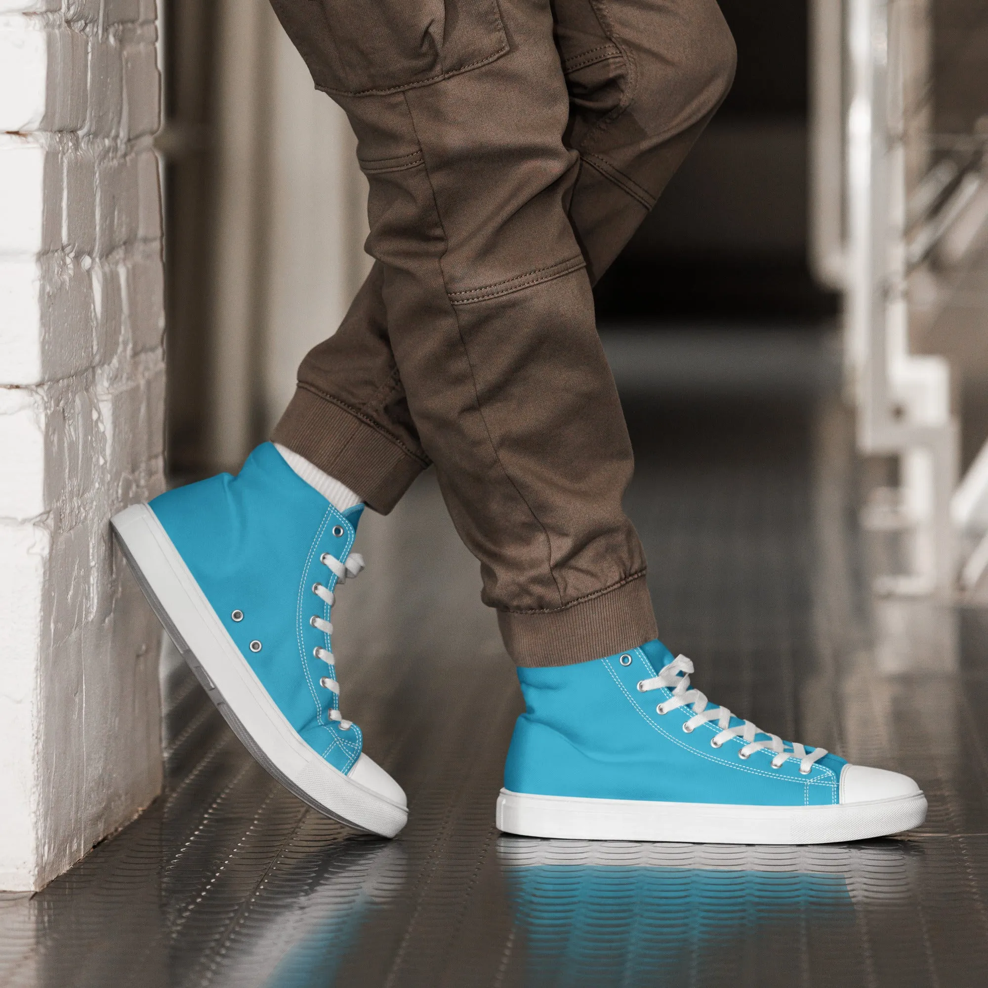 Men’s Aqua Blue High Top Shoes