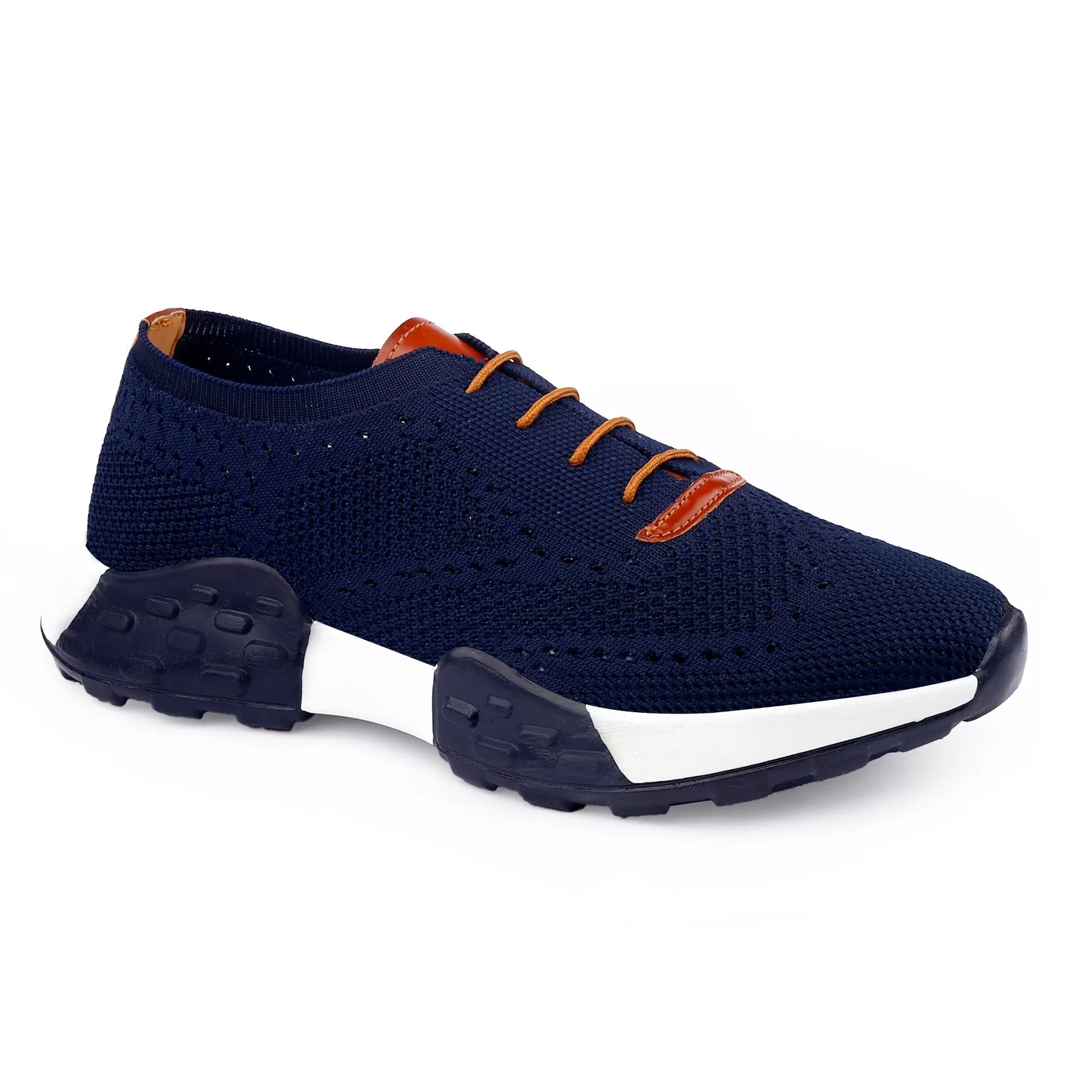 Men's Knitted Upper Casual Sports Lace-Up Running Shoes