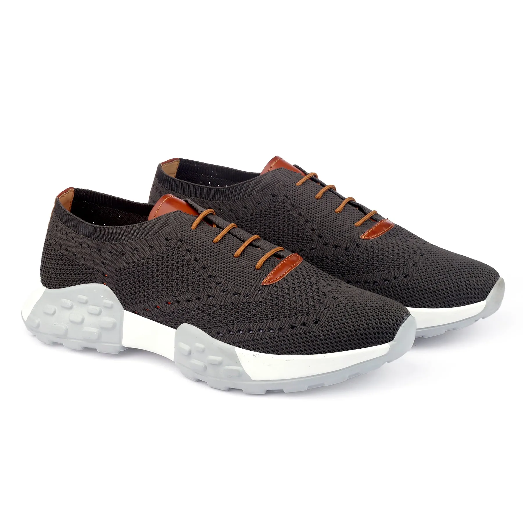 Men's Knitted Upper Casual Sports Lace-Up Running Shoes