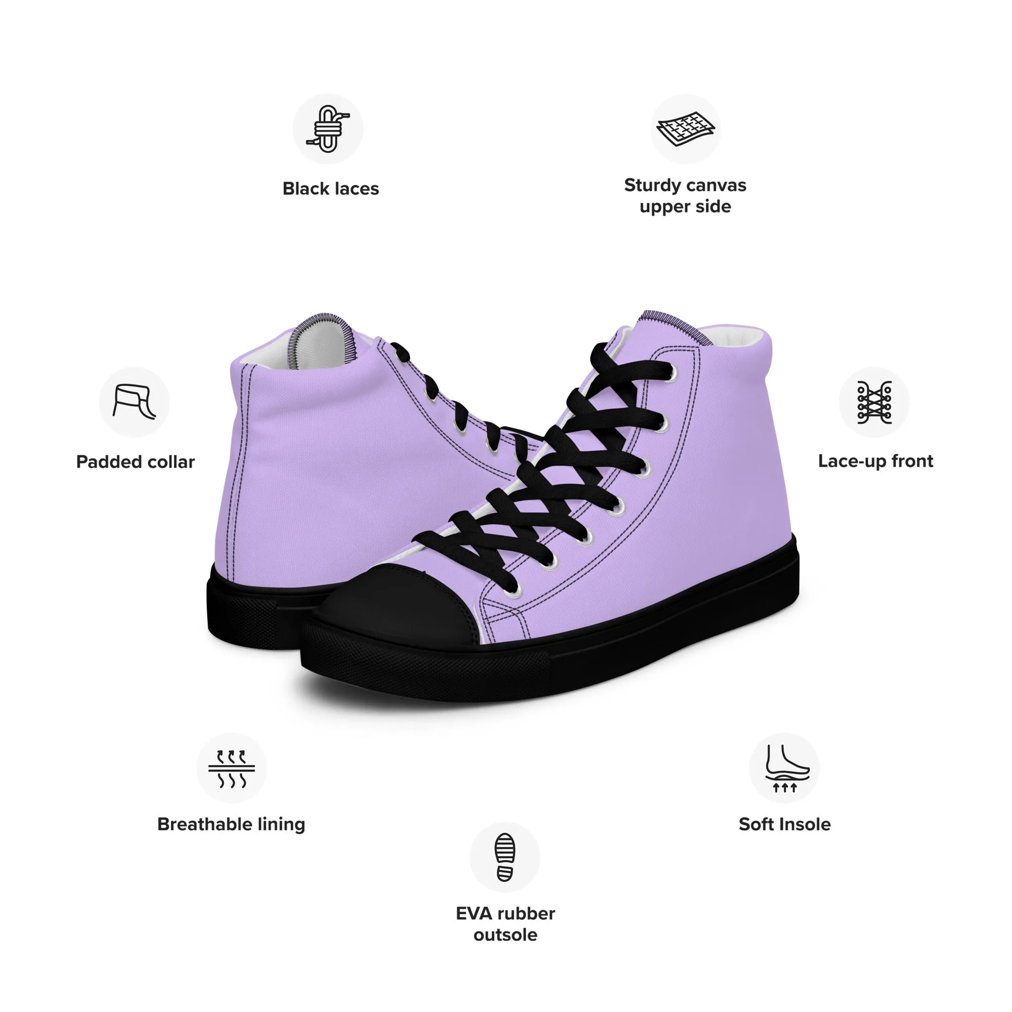 Men's Lavender High Top Shoes