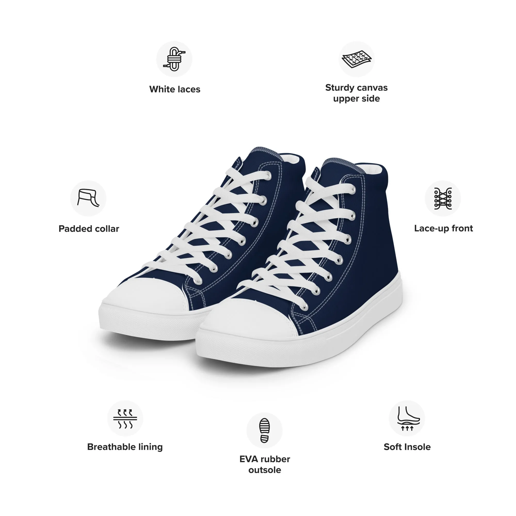 Men’s Navy Blue High Top Shoes