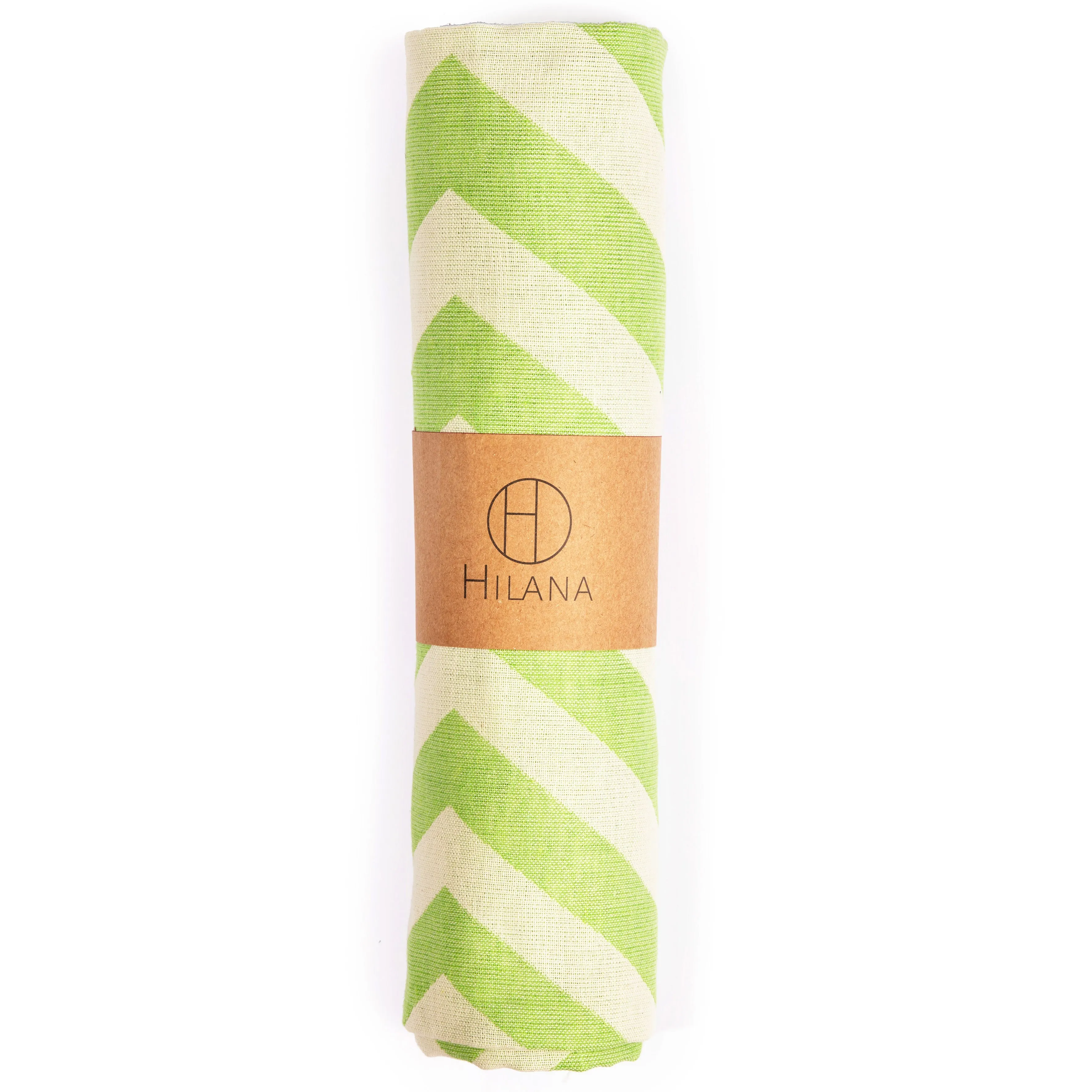 Mersin Chevron Towel / Blanket  - Green by Eco Hilana