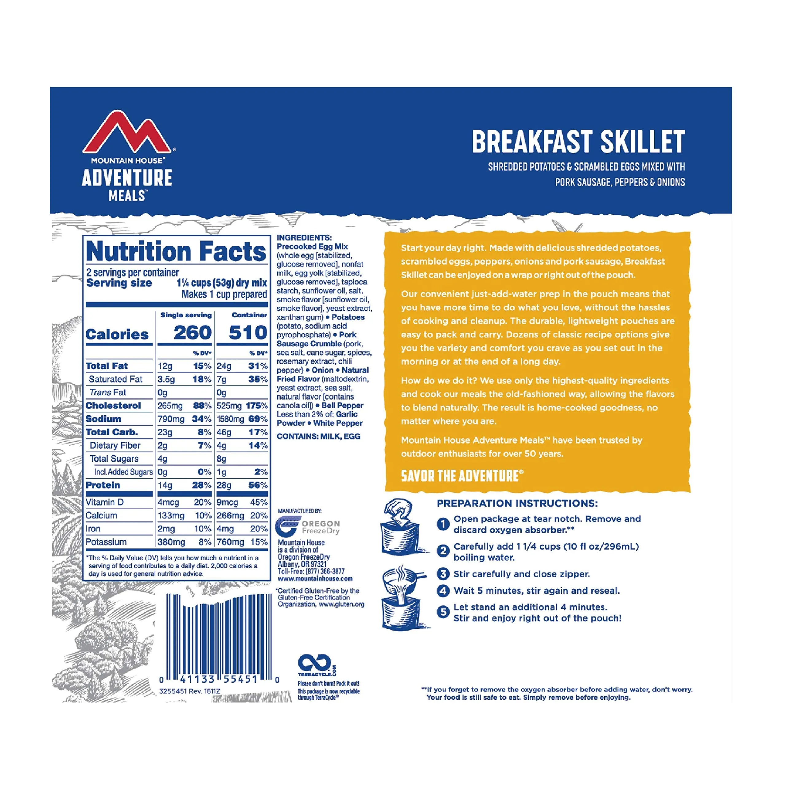 Mountain House - Breakfast Skillet Pouch - 4 Pack