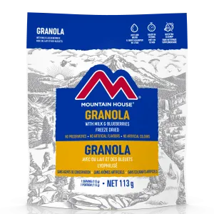 Mountain House Granola with Milk and Blueberries Pouch - One Serving