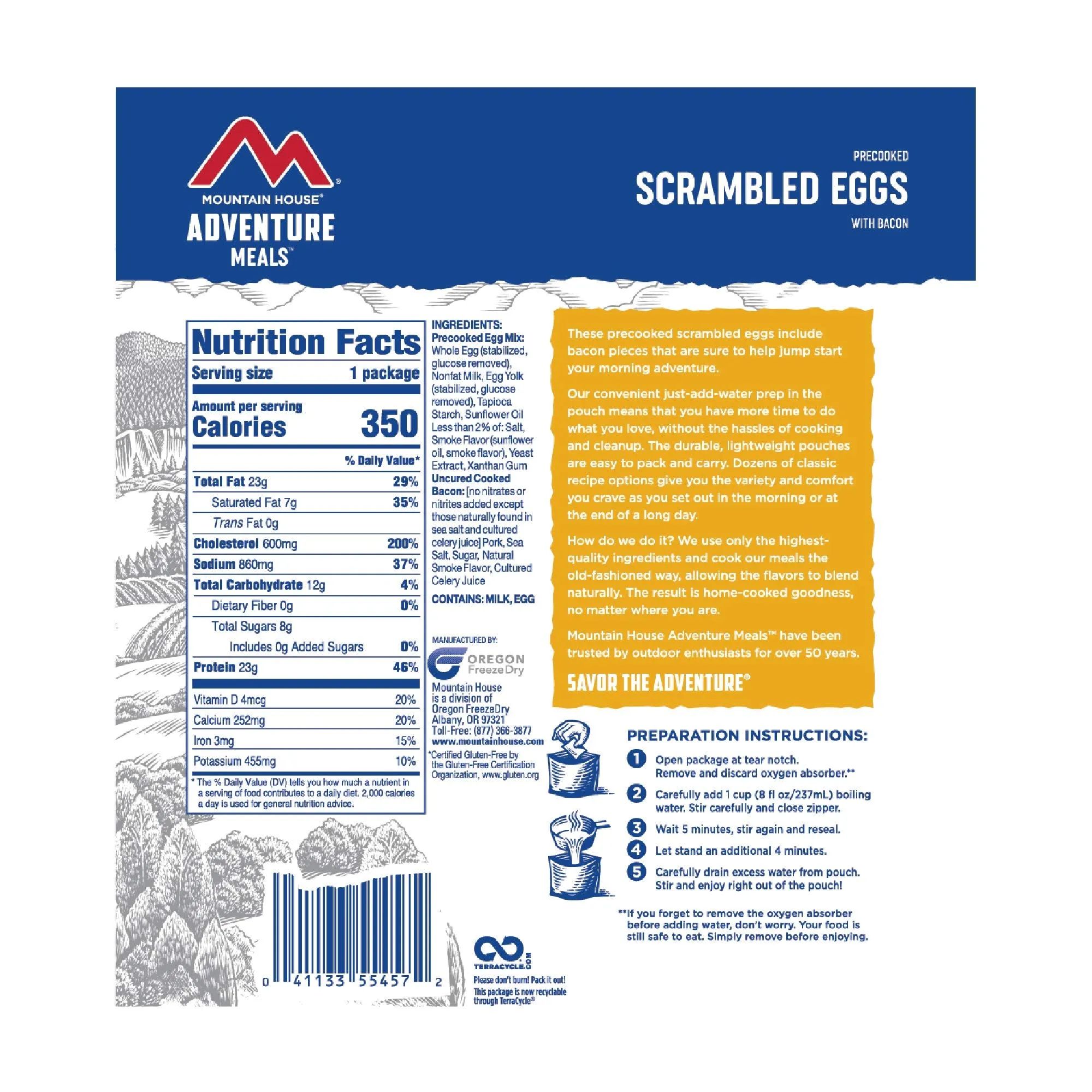 Mountain House - Scrambled Eggs with Bacon Pouch