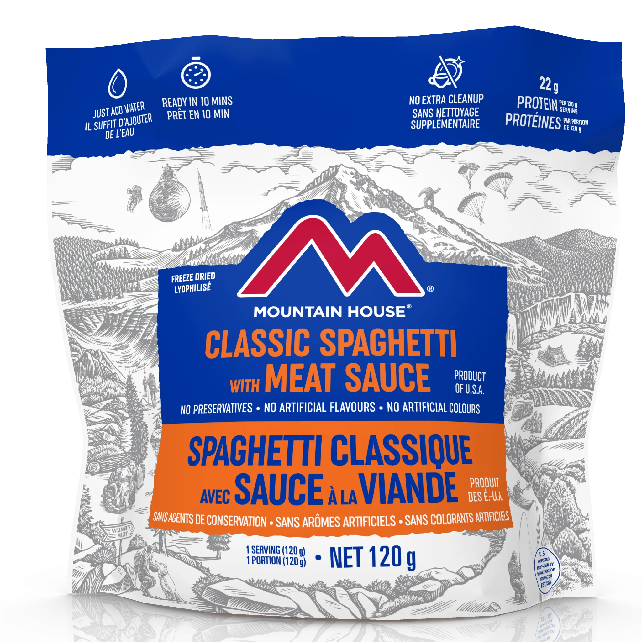 Mountain House Spaghetti with Meat Sauce Pouch - One Serving