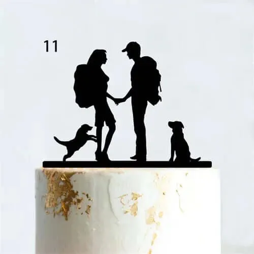 Mountain Outdoor Wedding Cake Topper Backpacking Camping Hiking