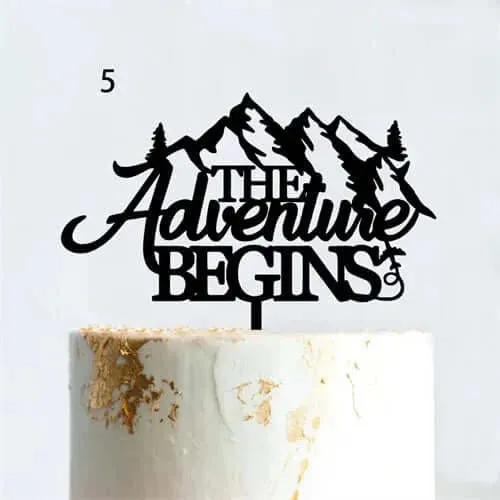 Mountain Outdoor Wedding Cake Topper Backpacking Camping Hiking