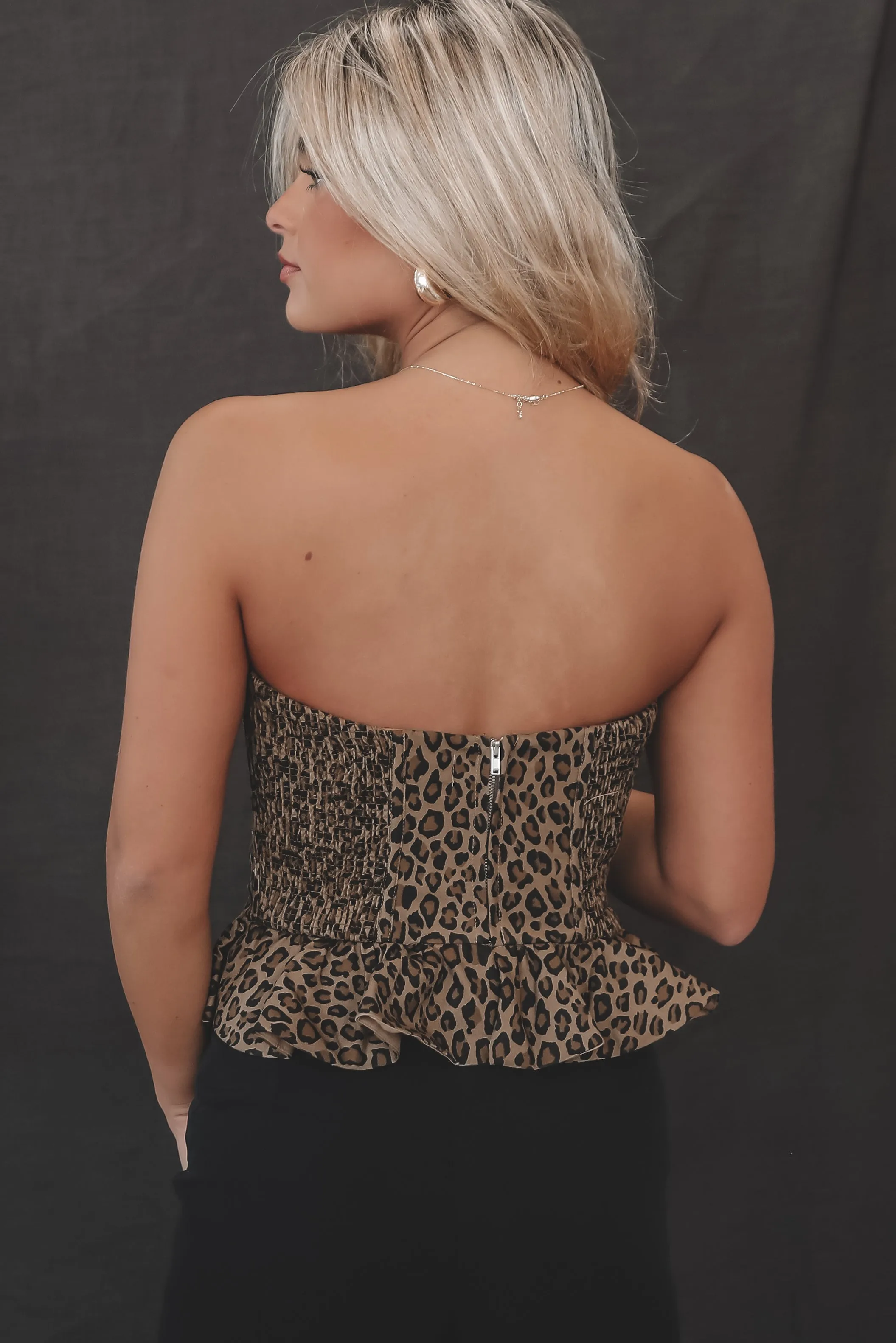 My Idea Of A Good Time Leopard Corset Top