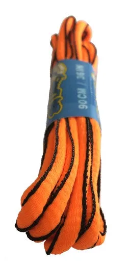 Neon Orange and Black Oval Running Shoe Shoelaces - 6mm wide