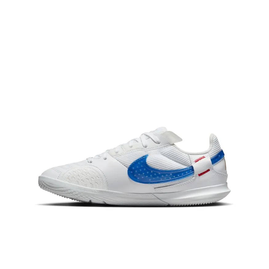 Nike Jr. Streetgato Little/Big Kids' Soccer Shoes-WHITE/ ROYAL-RED