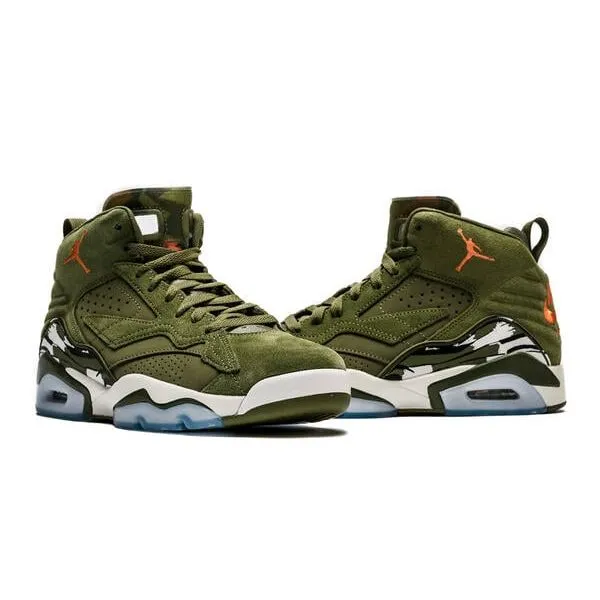 Nike Men's Jordan MVP Sky J Shoes - Olive / Bright Mandarin / Black / Sail