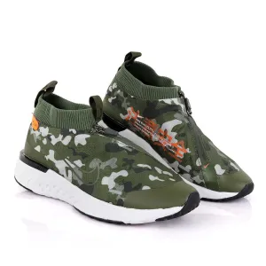 NK React Run Utility Green Running Sneakers