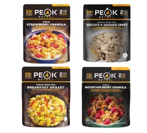 Peak Refuel Freeze-Dried Breakfast Sampler Food Storage and Backpacking Food Kit