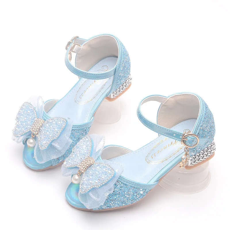 Pearl Butterfly Sequin Party Performance Dress Girls Shoes