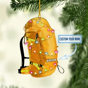 Personalized Backpacking hiking Multi Color Christmas Ornaments, 2D Flat Ornament for Hiking Lover