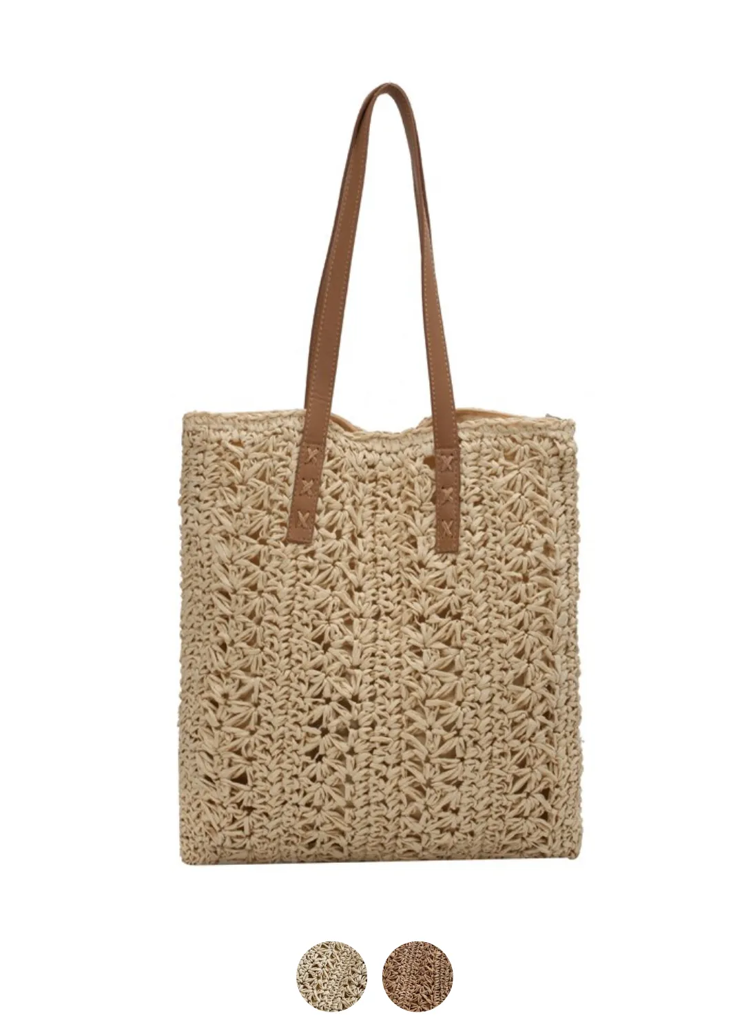 Porte Women's Straw Weave Shoulder Handbag