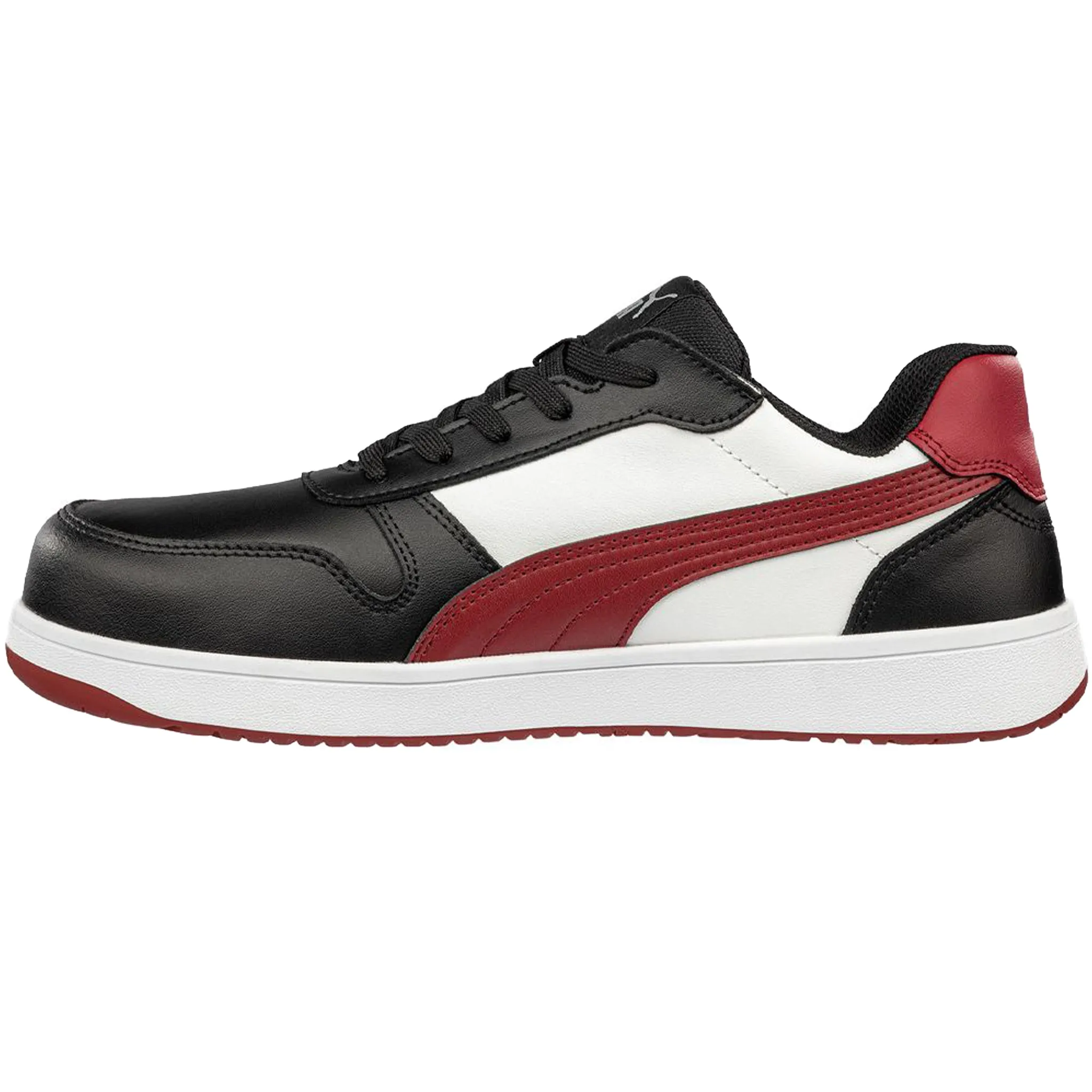 Puma Women's 640215 Frontcourt Black White Red Low Composite Safety Toe Metal Free Work Shoes