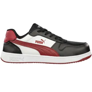 Puma Women's 640215 Frontcourt Black White Red Low Composite Safety Toe Metal Free Work Shoes