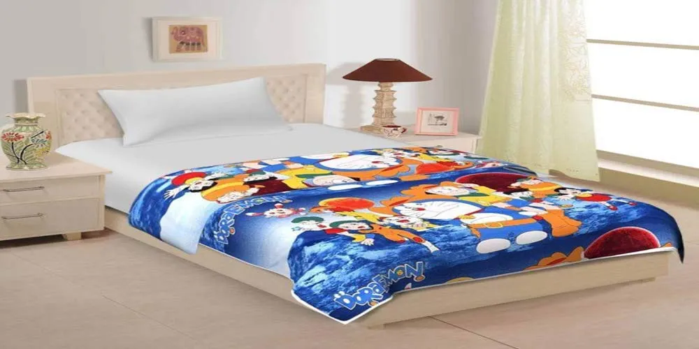 ROMAN HOME Cartoon Kids Design Print Single Bed/Double Bed Reversible AC Blanke/AC Dohar (Single Bed, Design 4)