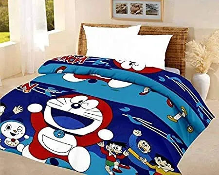 ROMAN HOME Cartoon Kids Design Print Single Bed/Double Bed Reversible AC Blanke/AC Dohar (Single Bed, Design 4)