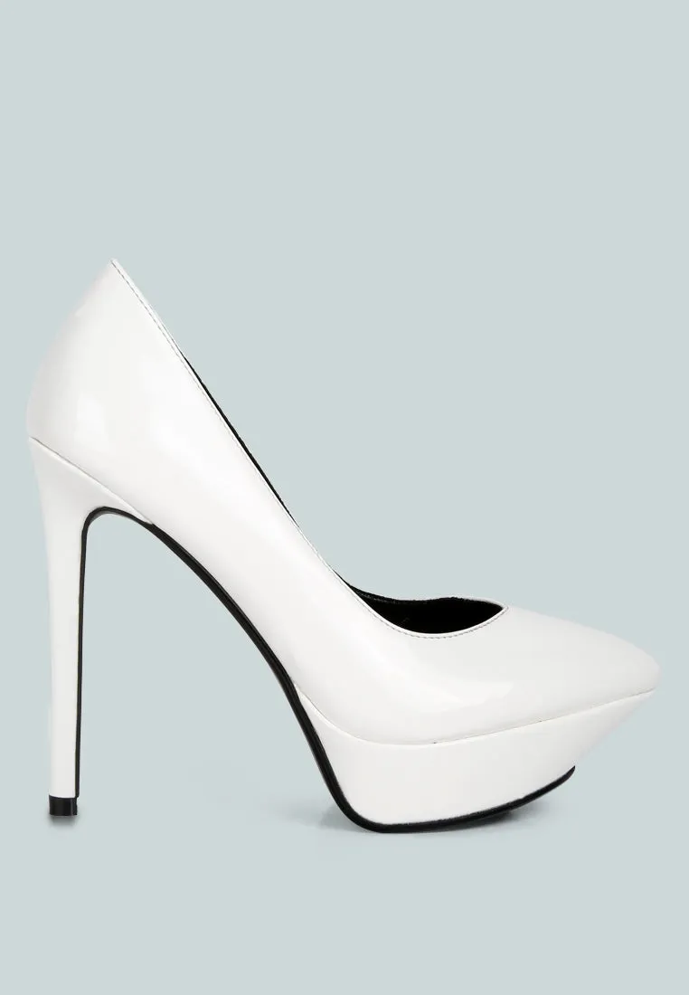 ROTHKO White Platform Stiletto Pumps