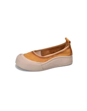 Round Toe Comfortable Soles Platform Retro Flat Shoes