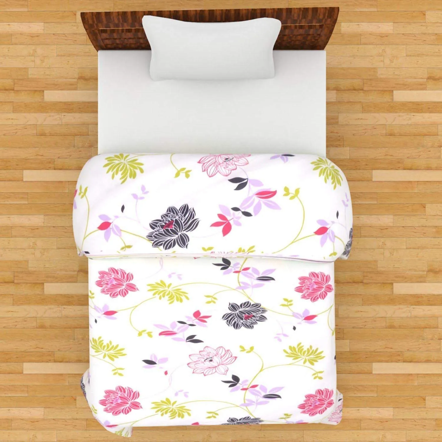 Royal Traders Poly Cotton Dohar Print Single Bed Reversible AC Blanket/AC Dohar (SINGLE BED, Multi-2)