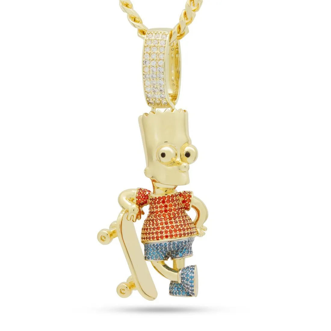 Simpsons x King Ice - Cruiser Bart Necklace