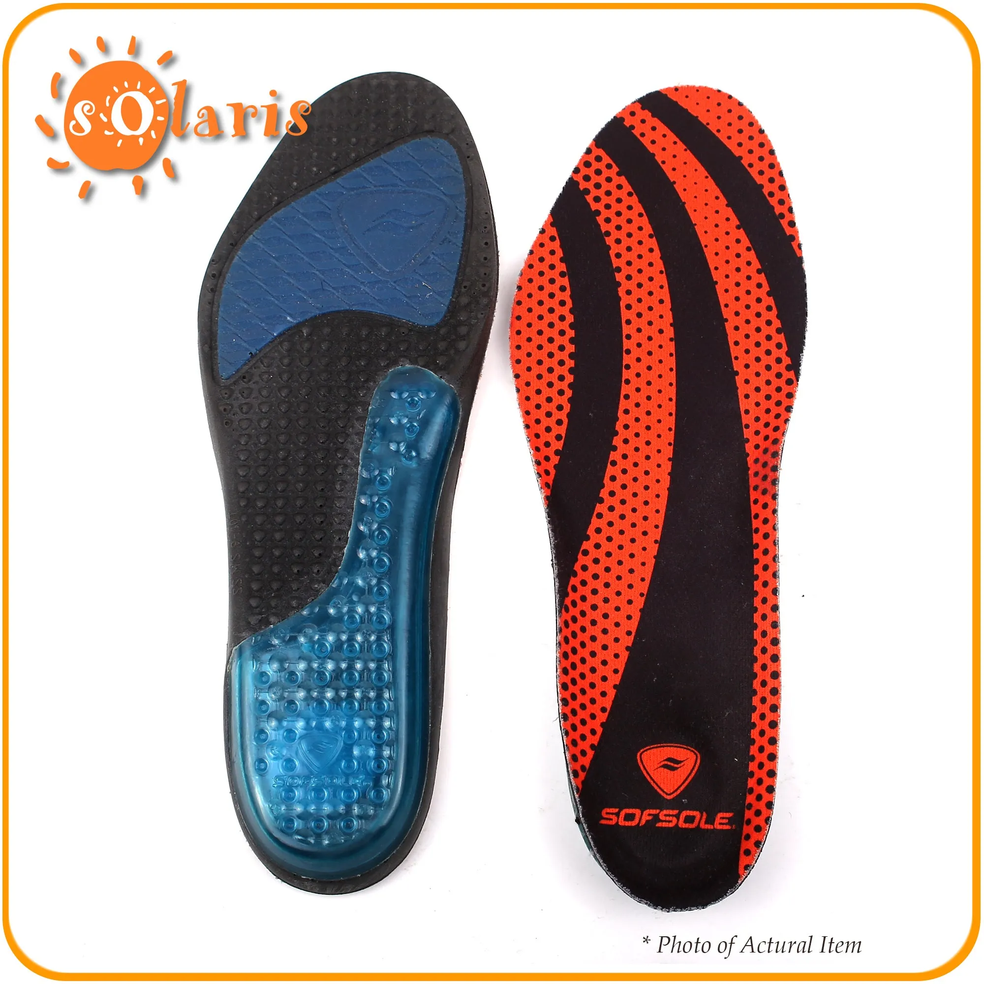 Sof Sole Men's AIRR Performance Insole Full-Length Gel Shoe Insert US 9-10.5