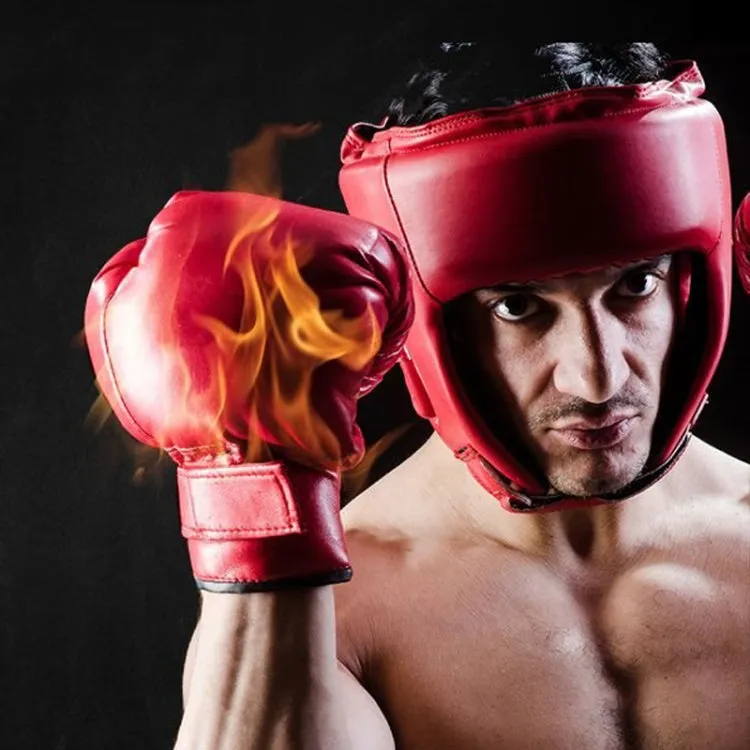 Sparring Boxing Helmet Thai Combat Competition Heads Protection Cover, Size: M(Red With Mask)