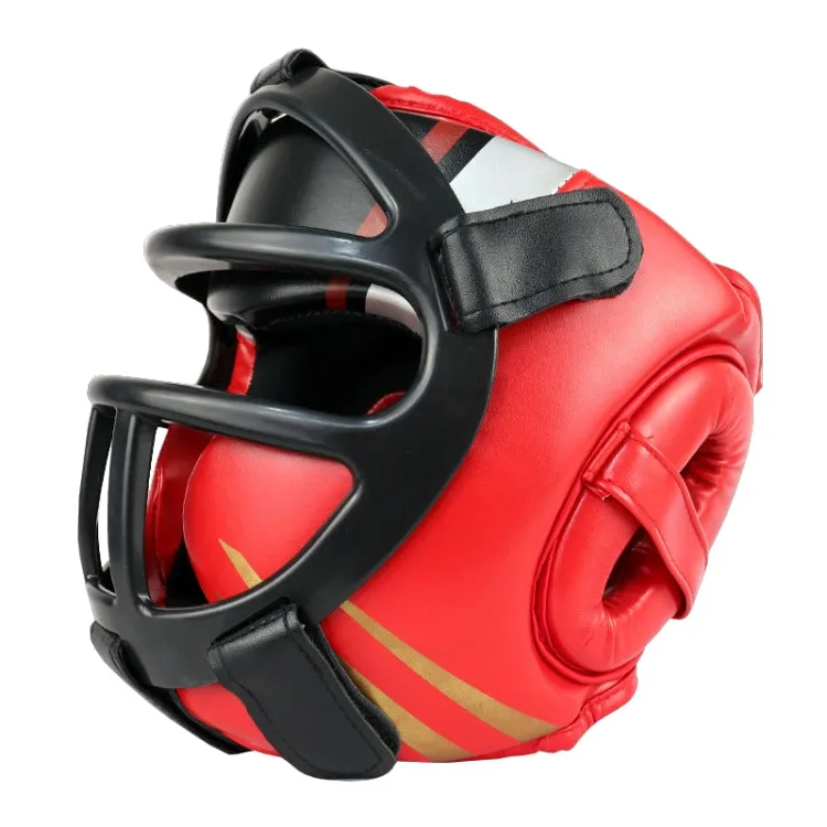 Sparring Boxing Helmet Thai Combat Competition Heads Protection Cover, Size: M(Red With Mask)