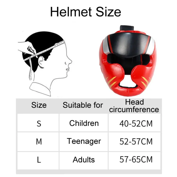 Sparring Boxing Helmet Thai Combat Competition Heads Protection Cover, Size: M(Red With Mask)