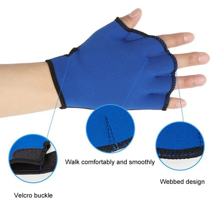 Swimming Training Duck Palm Webbing Multifunctional Snorkeling Gloves, Size: S(Royal Blue)