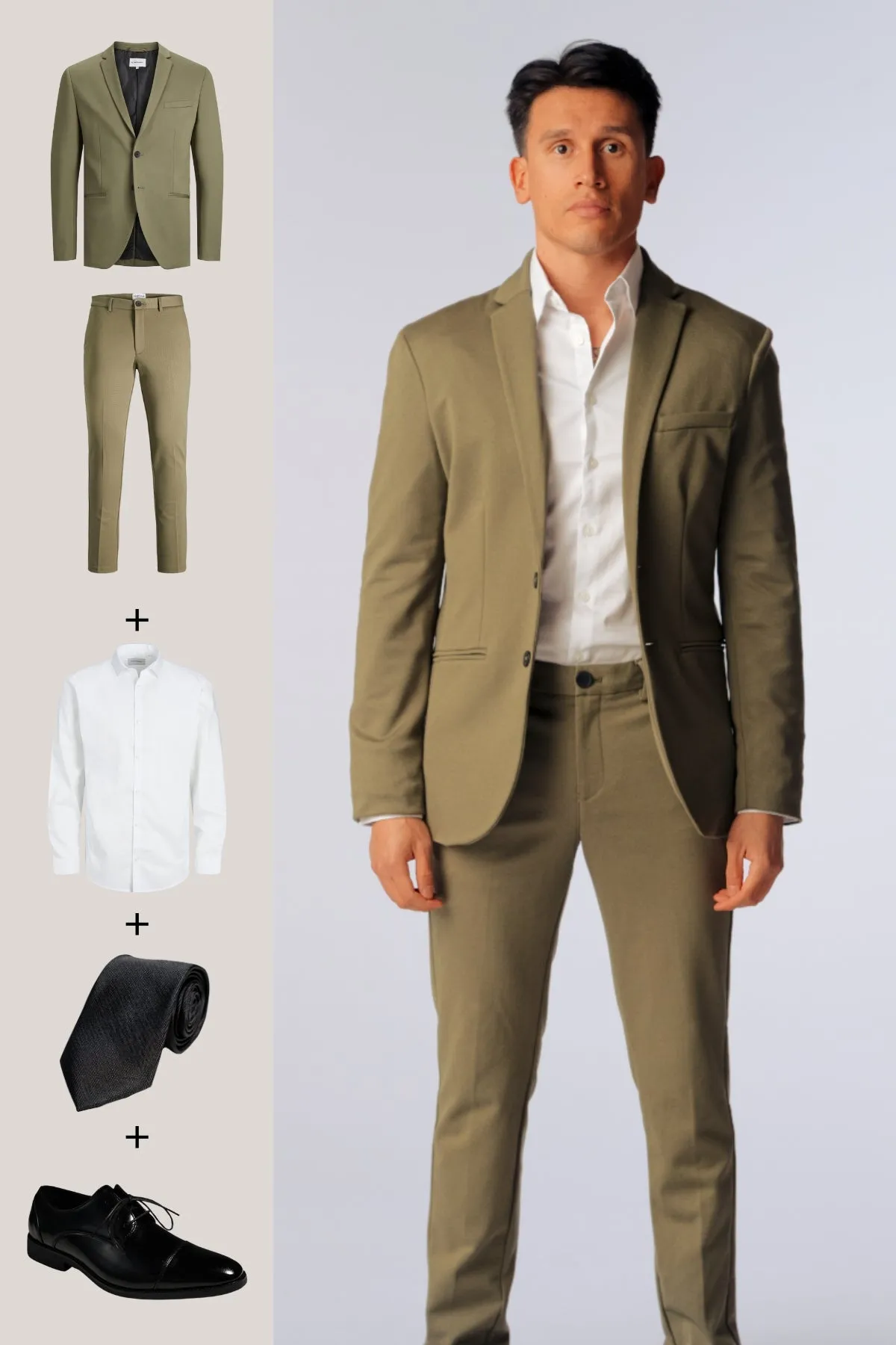 The Original Performance Suit (Olive)   Shirt, Tie & Derby Shoes - Package Deal