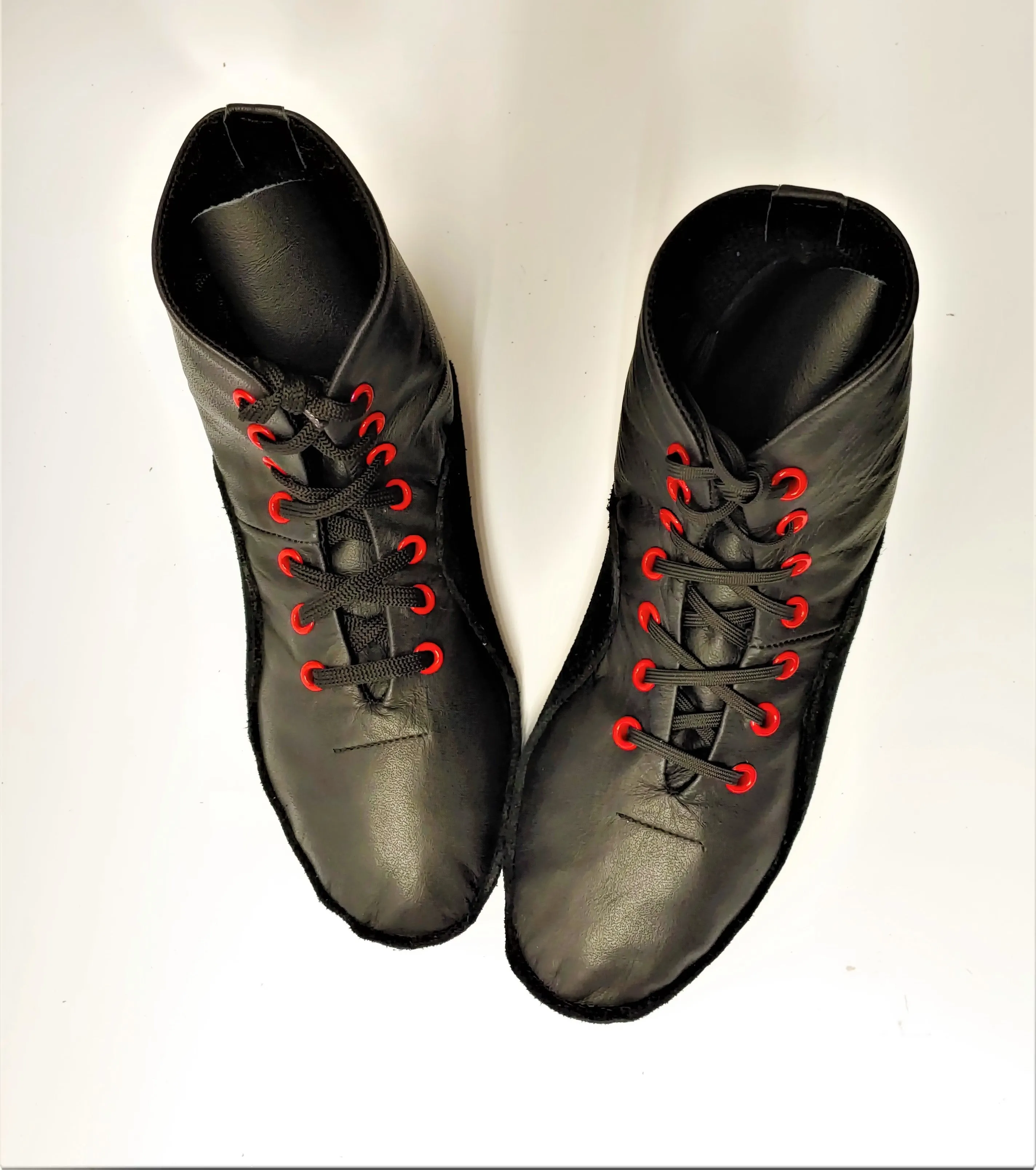 Tightrope Ankle Boots w/ RED Eyelets