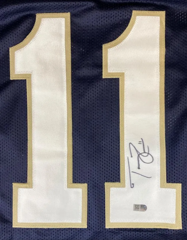 Tommy Rees Notre Dame Signed Navy Blue Football Jersey Sports Integrity