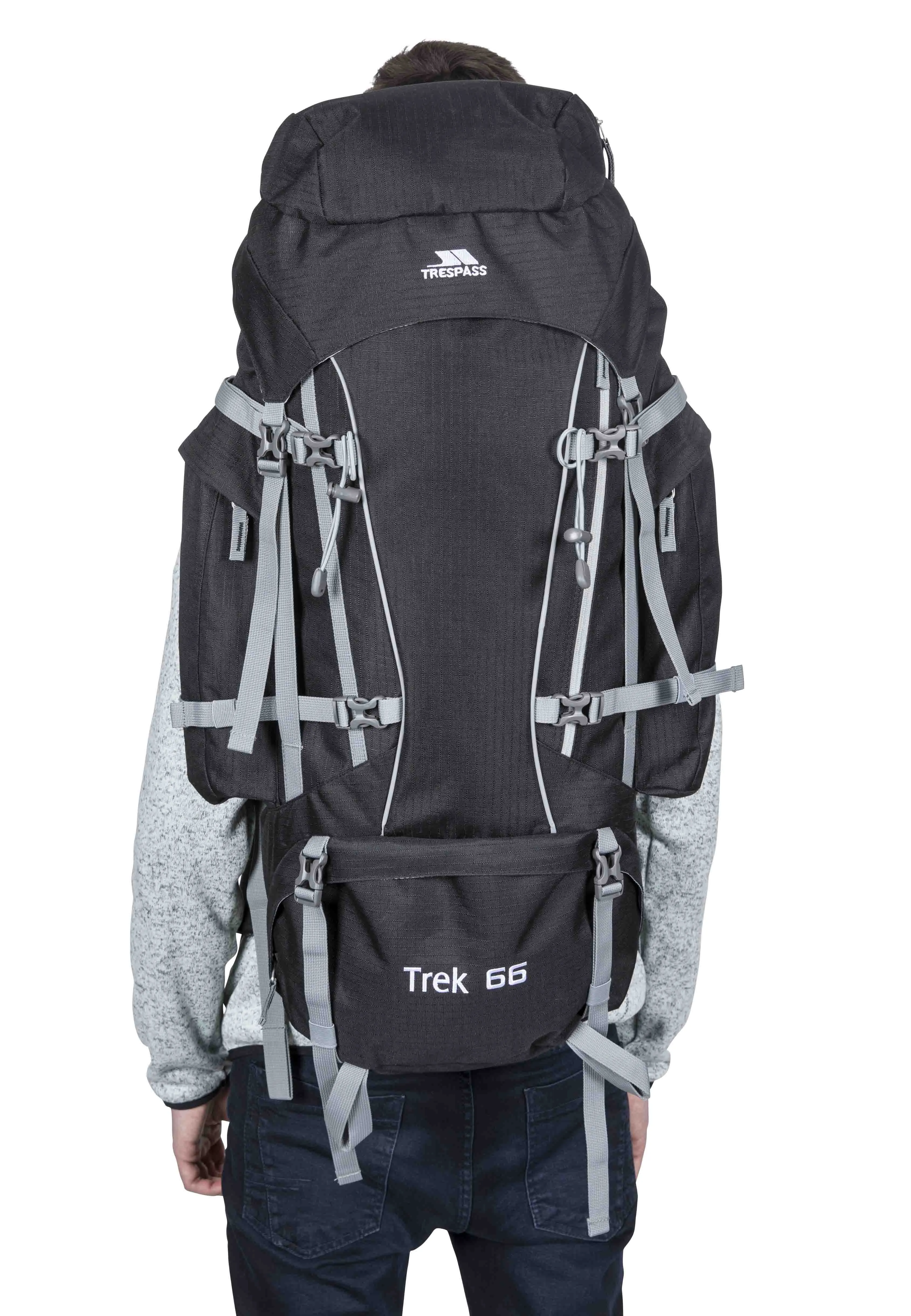 Tresspass Trek 66L Rucksack - Black