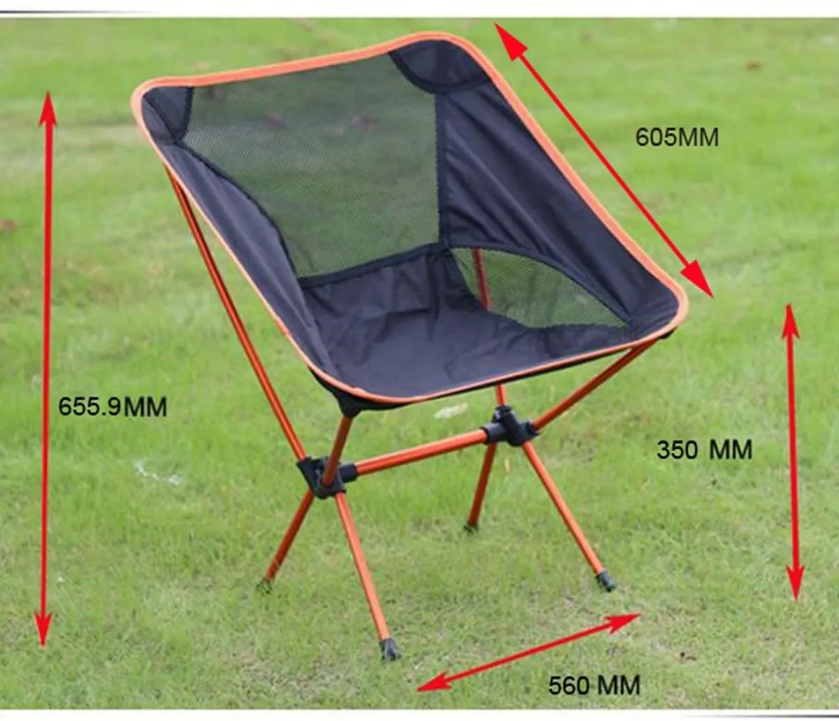 Ultralight Aluminum Alloy Folding Camping Camp Chair Outdoor Hiking Patio Backpacking Orange