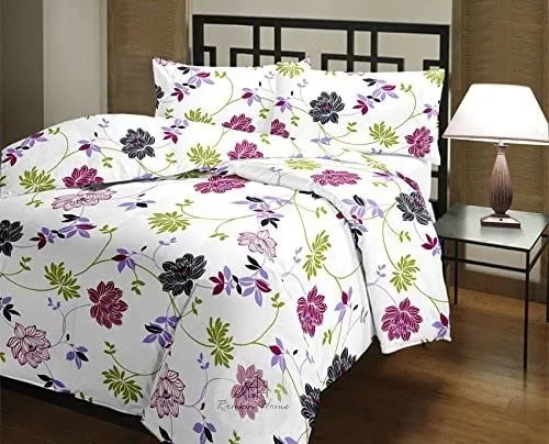 VIP BAGDA Flowers Print 40% Cotton & 60% Microfiber Single Bed Reversible AC Blanket/AC Dohar 240x210cm.(Fancy Flower)