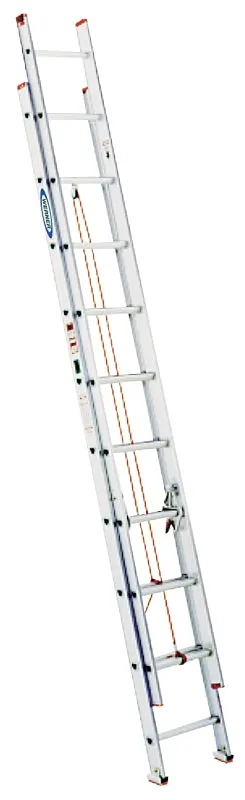 Werner D1120-2 Extension Ladder, 19 ft H Reach, 200 lb, Aluminum :EA: QUANTITY: 1