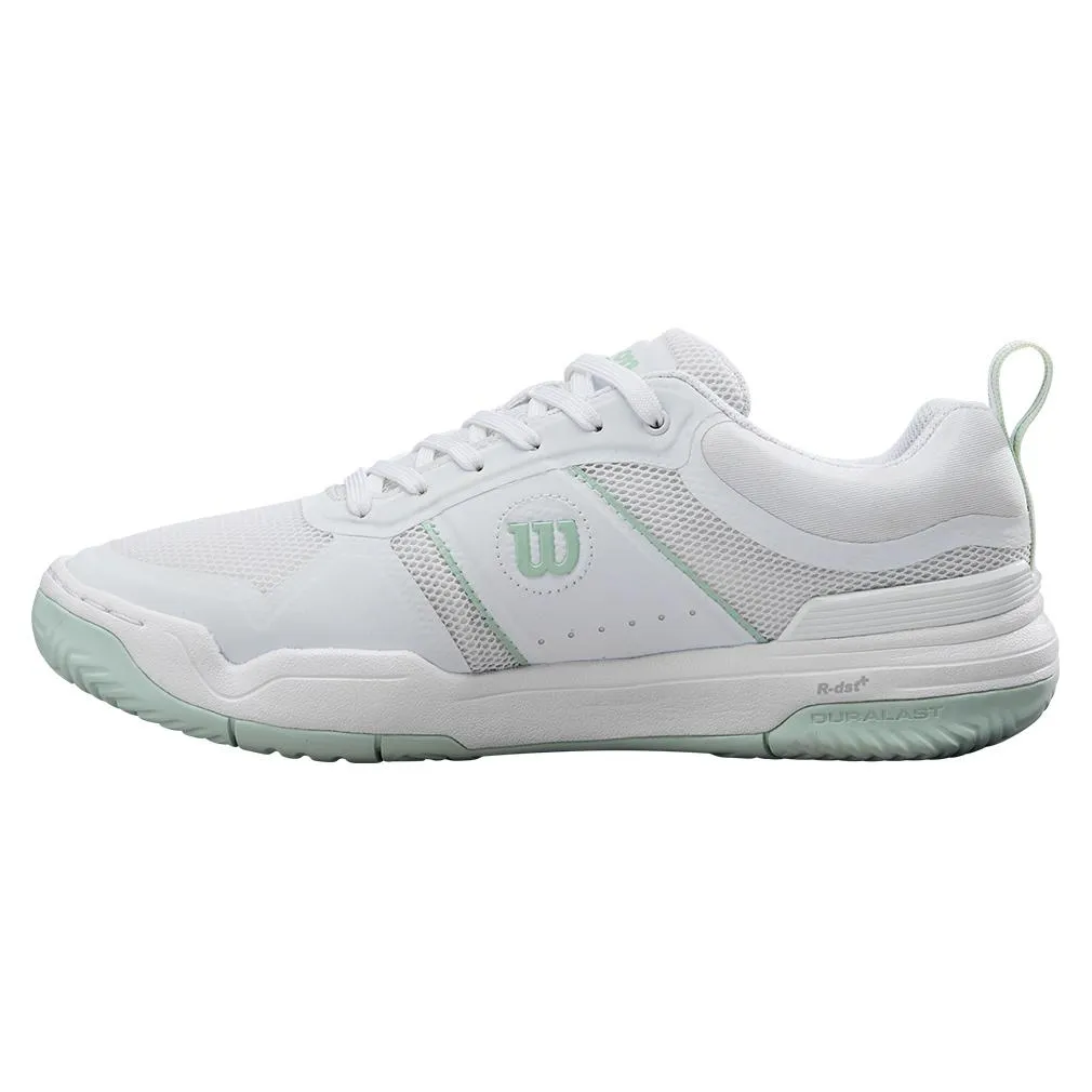 Women`s Pickle Pro Pickleball Shoes White and Surf Spray