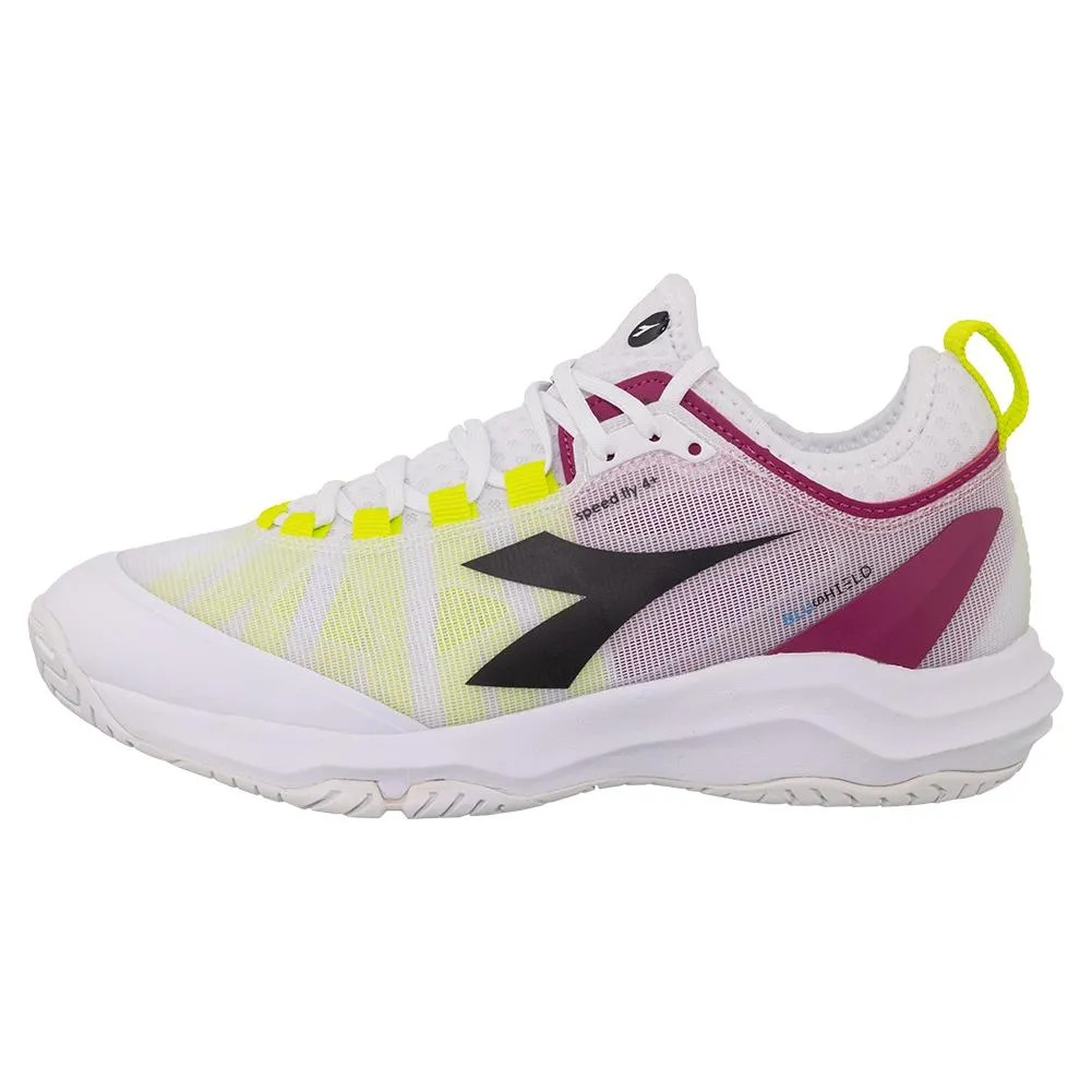 Women's Speed Blushield Fly 4 AG Tennis Shoes White and Vivacious