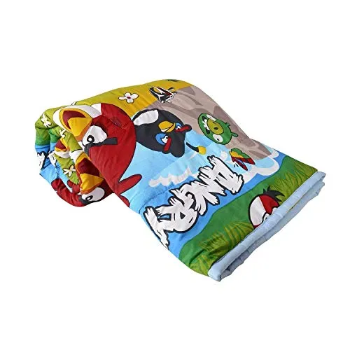 WONDERLOOK 100% Reversible Single Bed AC Blanket/Dohar/Combo Set of 2 Pc (Smart boy & Angry Birds Print)