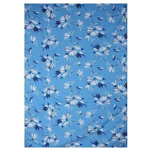 WONDERLOOK 100% Super Soft Reversible Design Dohar I AC Blanket I Blanket for All Season I Gifting (Single, Sky Blue Flower)