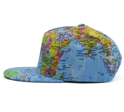 World Map Snapback Hat