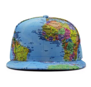 World Map Snapback Hat