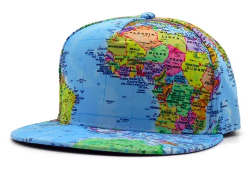 World Map Snapback Hat